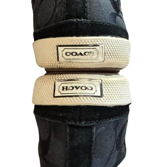 Men’s Coach Black on Black Brad Signature Logo Double C Canvas and Suede Shoes - Picture 5 of 8